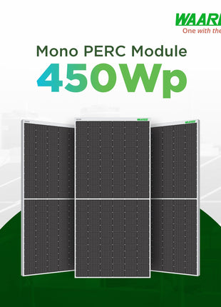 WAAREE Solar Panel 450 Watt II Pack of 2 II 450W X 2 II Half-Cut 24 Volts II 144 Cells Mono PERC Solar Panels II 30 Years Performance Warranty II 450 Watt Pack of 2 