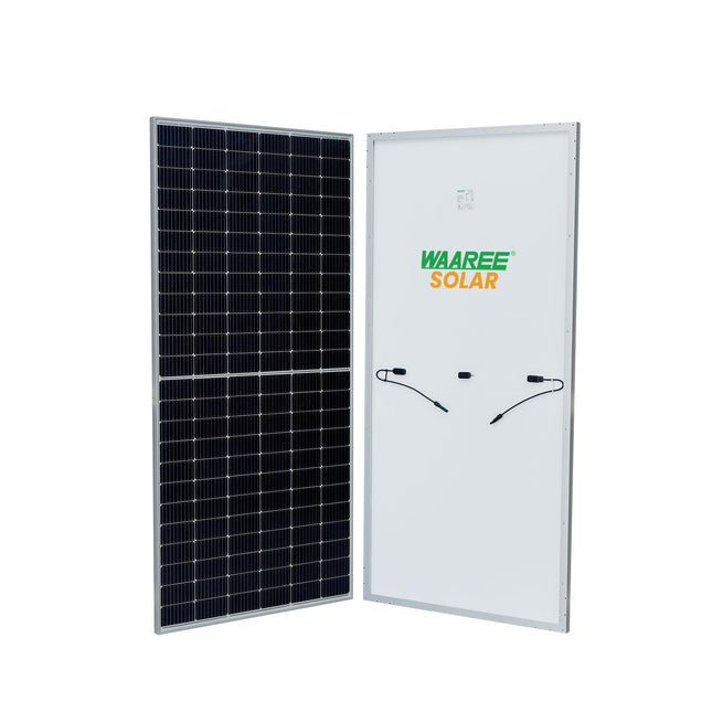 WAAREE Solar Panel 540 Watt (Pack of 2) Halfcut 144 Cells Mono PERC Solar Panels II VOC 49.61 Volts II ISC 13.83 A II IMP 12.95 A II System Voltage 1500 VDC 