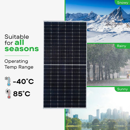 WAAREE Solar Panel 540 Watt (Pack of 2) Halfcut 144 Cells Mono PERC Solar Panels II VOC 49.61 Volts II ISC 13.83 A II IMP 12.95 A II System Voltage 1500 VDC 