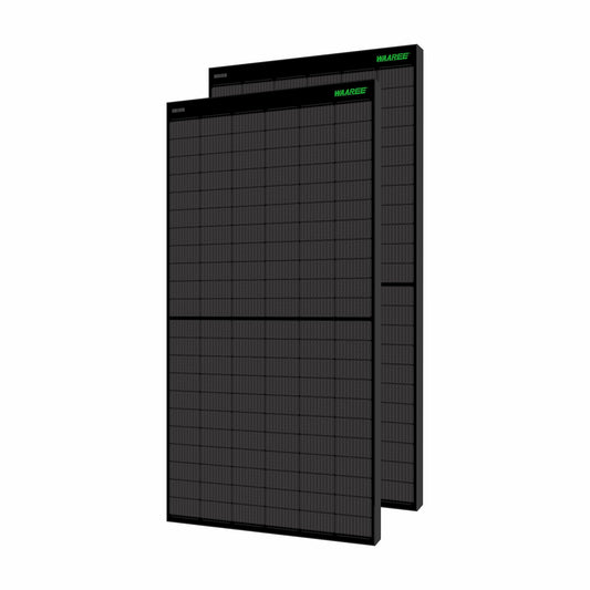 WAAREE Solar Panel All Black 400 Watt (Pack of 2, 800W) 24 Volts 132 Cells Mono PERC Solar Panels (Pack of 2) 
