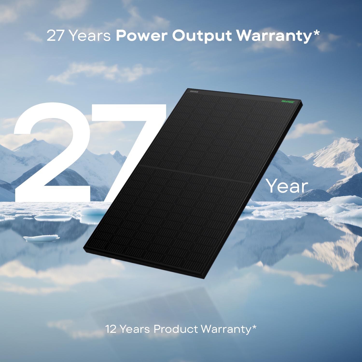 WAAREE Solar Panel All Black 400 Watt (Pack of 2, 800W) 24 Volts 132 Cells Mono PERC Solar Panels (Pack of 2) 