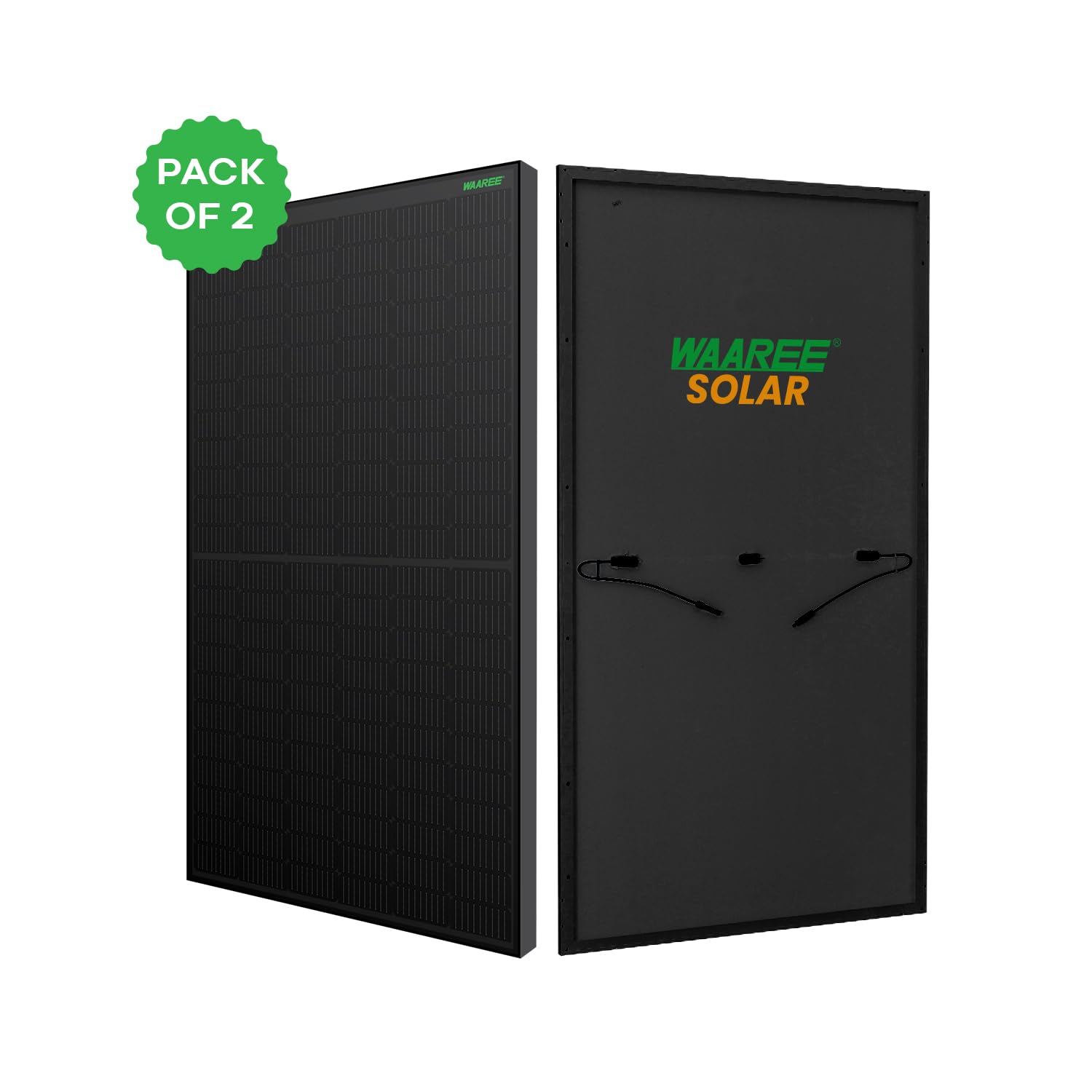 WAAREE Solar Panel All Black 400 Watt (Pack of 2, 800W) 24 Volts 132 Cells Mono PERC Solar Panels (Pack of 2) 