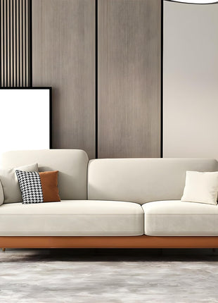 WESTERN WOOD ART Stylish & Modern Heavy Duty & Luxurious Traditional 3 Seater Sofa Chesterfield Sofa Arm Sofa Three Seater Sofa for Living Room Guest Room Hotels & Office. (Brown & BEIGEEE) 