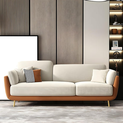 WESTERN WOOD ART Stylish & Modern Heavy Duty & Luxurious Traditional 3 Seater Sofa Chesterfield Sofa Arm Sofa Three Seater Sofa for Living Room Guest Room Hotels & Office. (Brown & BEIGEEE) 