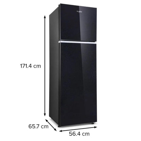 WHIRLPOOL 235 L 2 Star Neofresh Glass Finish Frost Free Double Door Refrigerator Crystal Black 