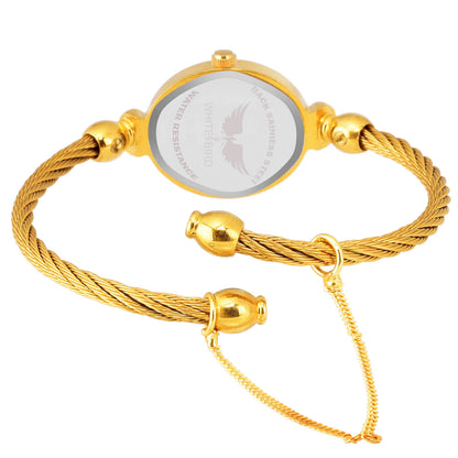 WHITE BIRD Formal Analogue Women's Watch(Gold Dial Womens Standard Gold Colored Strap)-IGP002 (125 IGP - 006 Gold) 