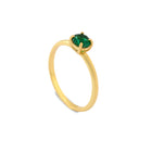 WOO YOU Round Emerald Zirconia Stacker Ring Band, Gift for Women and Girls, 1 Year Warranty, Modern Design, Birthday & Special Occasion Gift, Aesthetic Jewellery, Accessories for Everyday Wear (9.5) 