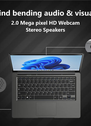 Walker Thin & Light Laptop,14.1"(4GB RAM,128GB SSD)| FHD IPS Display 1920 * 1080 Resolution | Celeron Processor N4020 (Gemini Lake)| UHD Graphics 600|Webcam | Windows 11 Home | Champagne Gold 