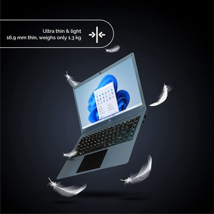 Walker Best Student &Office Work Laptop|Thin & Light|14.1" 1920 * 1080 Resolution FHD IPS Display |4GB RAM,128GB SSD|Celeron Processor N4020 (Gemini Lake)| Windows 11 Home | Silver 