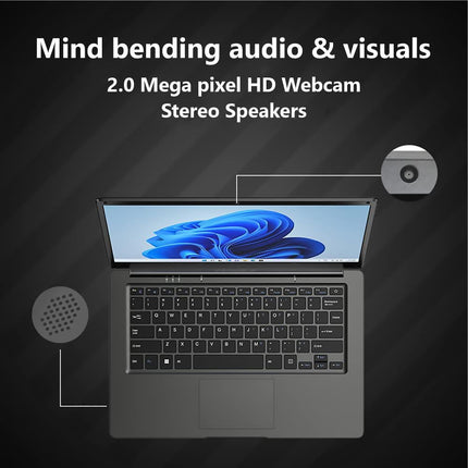 Walker Thin & Light Laptop,14.1"(4GB RAM,128GB SSD)| FHD IPS Display 1920 * 1080 Resolution | Celeron Processor N4020 (Gemini Lake)| UHD Graphics 600|Webcam | Windows 11 Home | Champagne Gold 