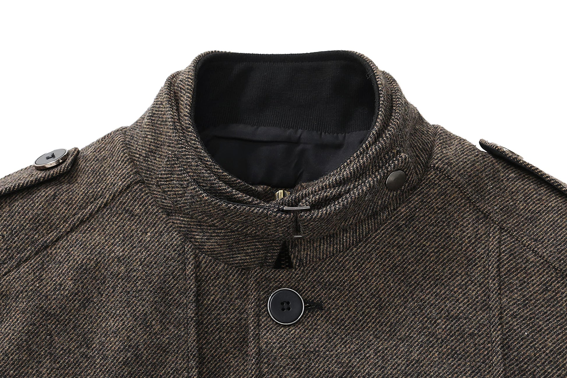 Wantdo Mens Wool Autumn Trench Coat Windproof Overcoat Coffee Large 