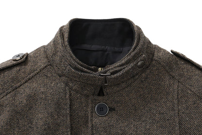 Wantdo Mens Wool Autumn Trench Coat Windproof Overcoat Coffee Large 