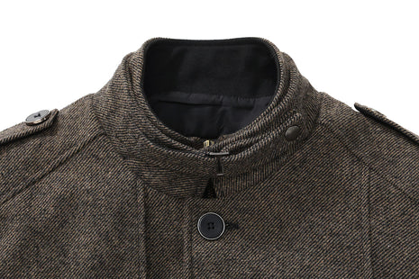 Wantdo Mens Wool Autumn Trench Coat Windproof Overcoat Coffee Large 