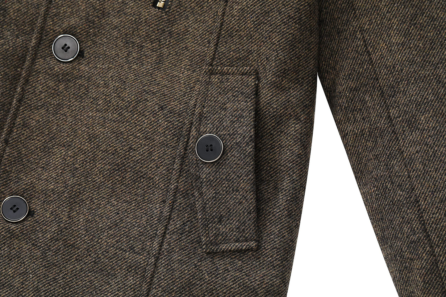 Wantdo Mens Wool Autumn Trench Coat Windproof Overcoat Coffee Large 