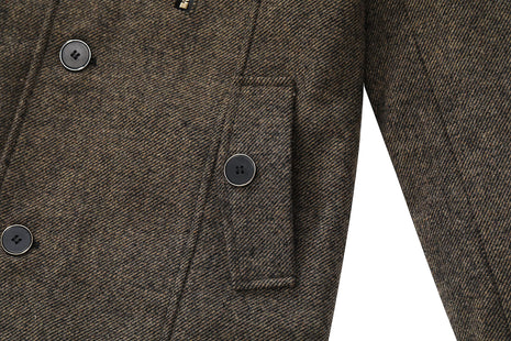 Wantdo Mens Wool Autumn Trench Coat Windproof Overcoat Coffee Large 