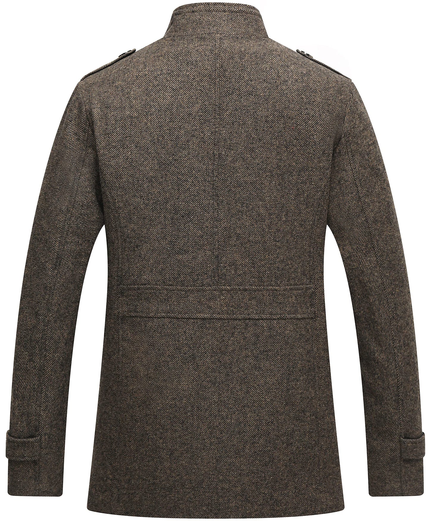 Wantdo Mens Wool Autumn Trench Coat Windproof Overcoat Coffee Large 