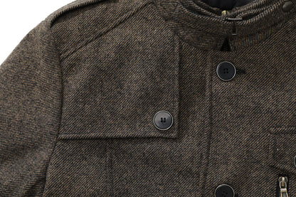 Wantdo Mens Wool Autumn Trench Coat Windproof Overcoat Coffee Large 