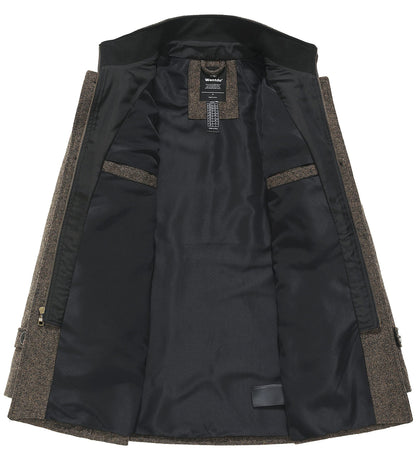 Wantdo Mens Wool Autumn Trench Coat Windproof Overcoat Coffee Large 