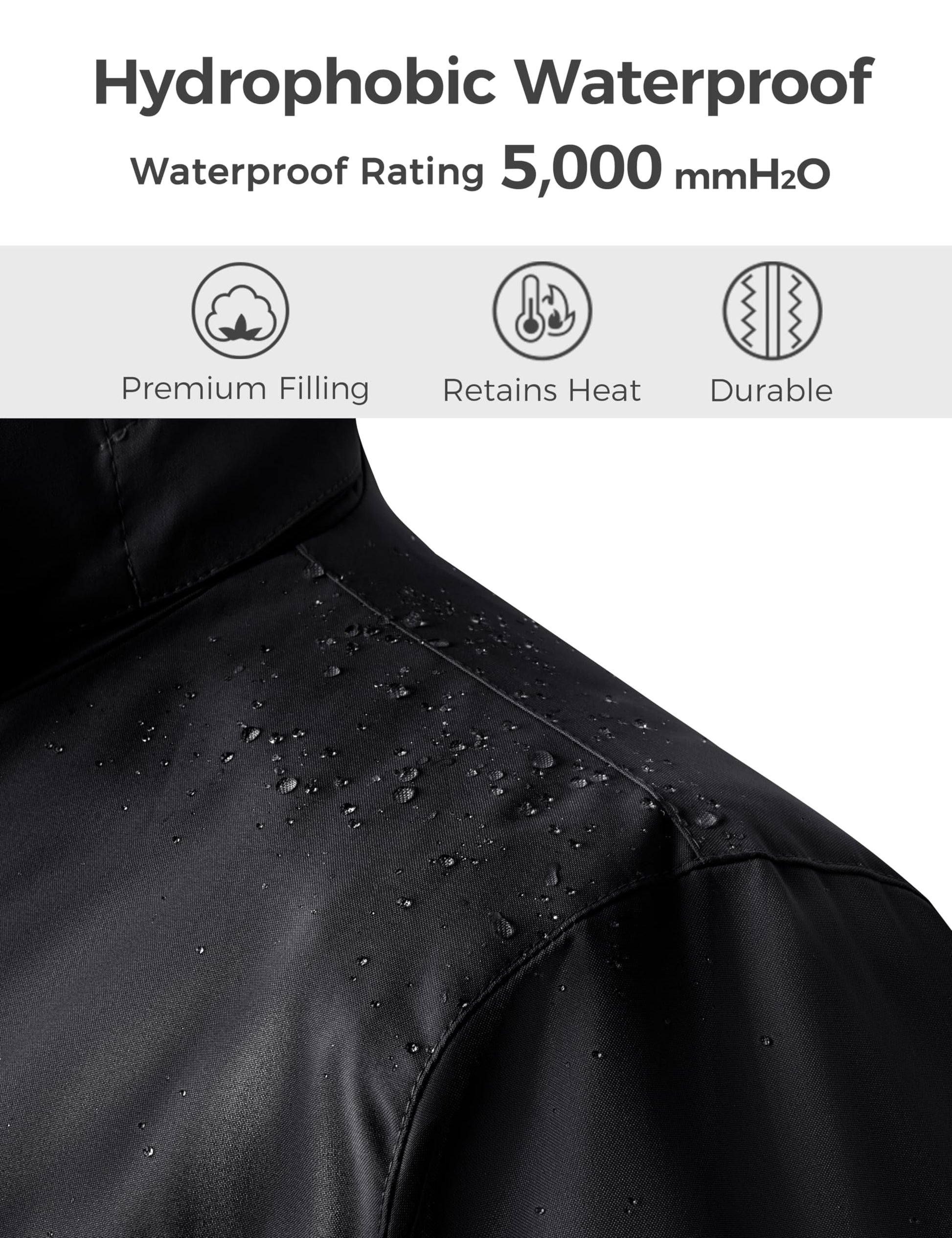 Wantdo Women's 3 In 1 Plus Size Coat Waterproof Snow Jacket Hooded Black 3X 