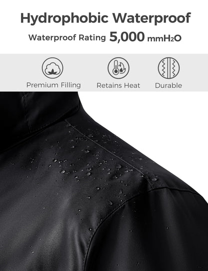 Wantdo Women's 3 In 1 Plus Size Coat Waterproof Snow Jacket Hooded Black 3X 