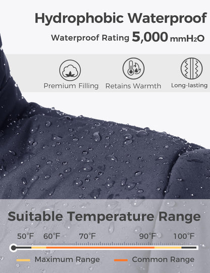 Wantdo Women's Quilted Winter Coat Puffer Jacket Removable Hood Navy Large 