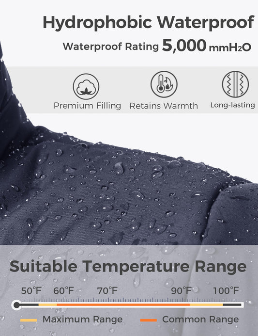 Wantdo Women's Quilted Winter Coat Puffer Jacket Removable Hood Navy Large 