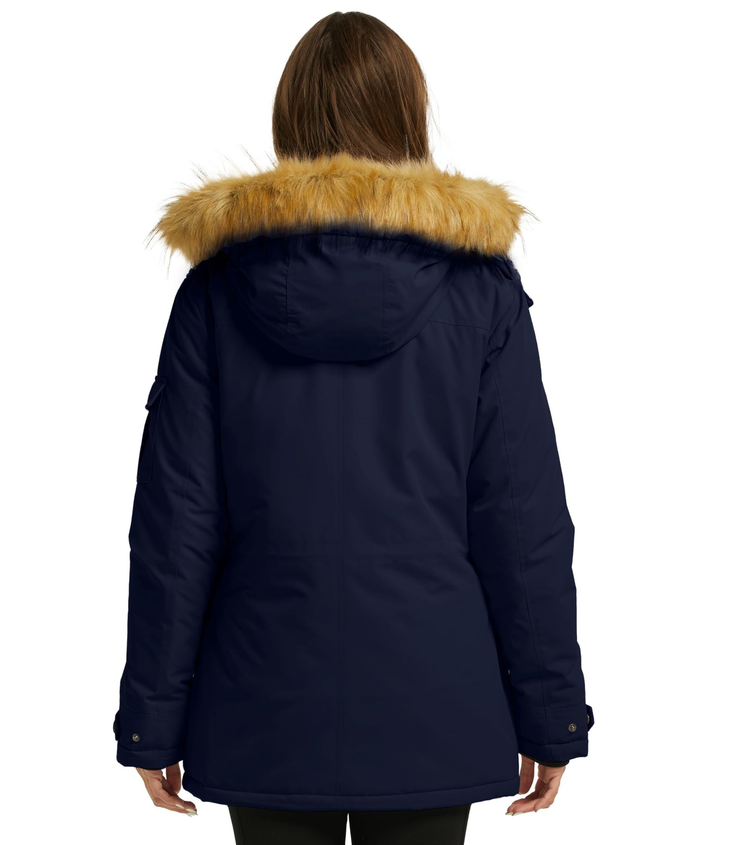 Wantdo Women's Quilted Winter Coat Puffer Jacket Removable Hood Navy Large 