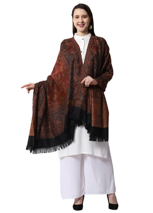 Weavers Villa Women Pashmina Shawl (Black-2, Large) 