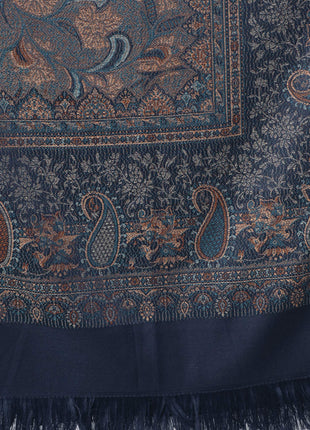 Weavers Villa Women Pashmina Shawl (Navy Blue, Large) 