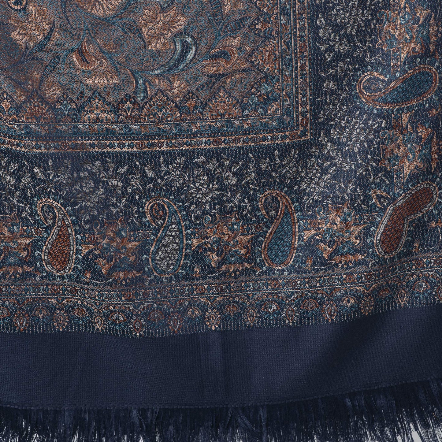 Weavers Villa Women Pashmina Shawl (Navy Blue, Large) 