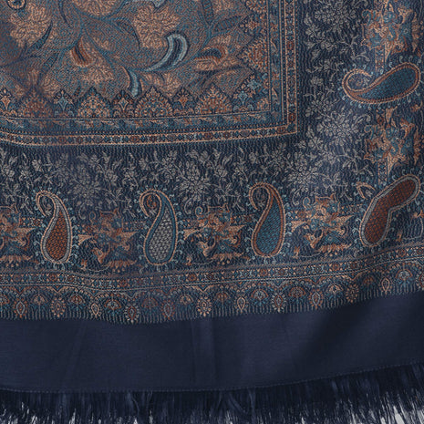 Weavers Villa Women Pashmina Shawl (Navy Blue, Large) 