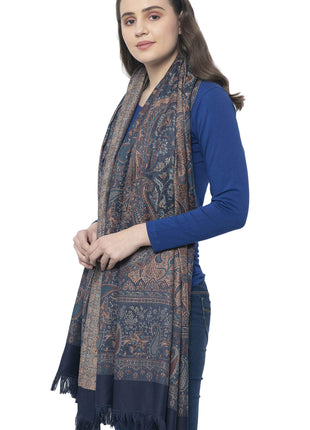 Weavers Villa Women Pashmina Shawl (Navy Blue, Large) 