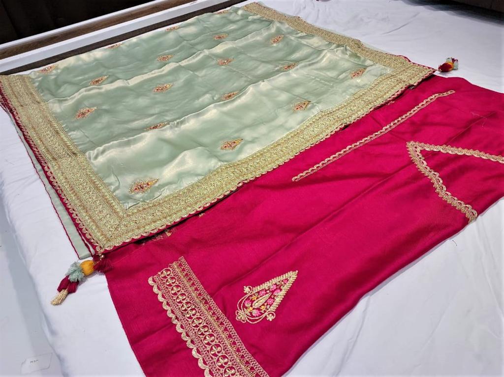 Saree Soft Shimmer Embroidery With Heavy Tussles On Pallu - SELECT