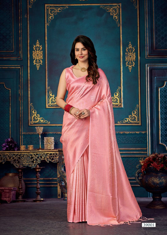 Ethereal Elegance: Pure Silk Kanjeevaram Saree - Pink