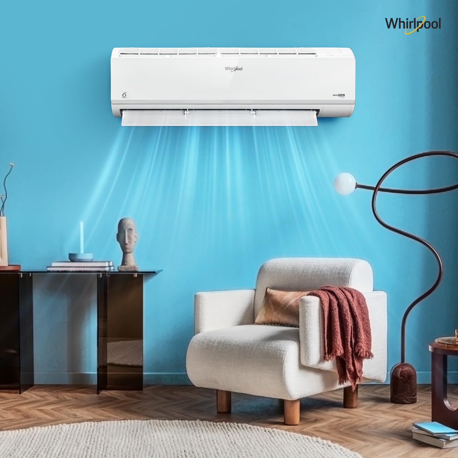 Whirlpool 1.5 Ton 5 Star, Magicool Inverter Split AC (MAGICOOL 15T 5S INV CNV S5K2PP0, Copper, Convertible 4-in-1 Cooling Mode, HD Filter White) 