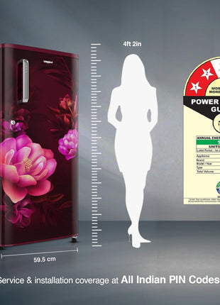 Whirlpool 184 L 2 Star Direct-Cool Single Door Refrigerator (205 WDE PRM 2S WINE SERENA-Z) 