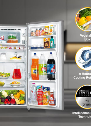 Whirlpool 184 L 4 Star Inverter Direct-Cool Single Door Refrigerator (205 WDE PRM 4S Inv MAGNUM STEEL-Z, Magnum Steel,Grey) 