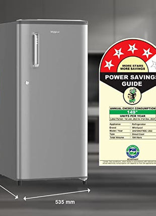 Whirlpool 184 L 4 Star Inverter Direct-Cool Single Door Refrigerator (205 WDE PRM 4S Inv MAGNUM STEEL-Z, Magnum Steel,Grey) 
