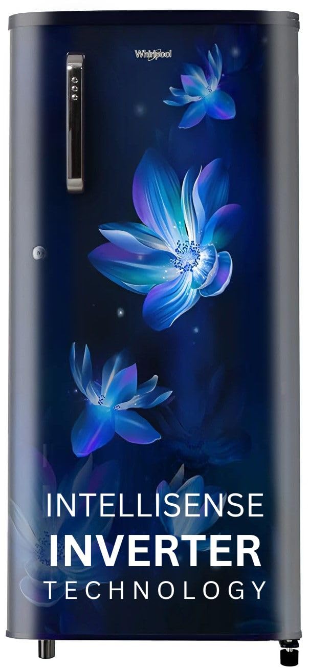 Whirlpool 184 L 4 Star Inverter Direct-Cool Single Door Refrigerator (205 WDE PRM 4SInv SAPPHIRE FLOWER RAIN-Z, Blue, 2023 Model) 