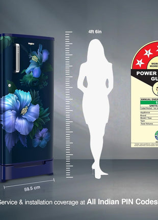 Whirlpool 184 L 5 Star Direct-Cool Single Door Refrigerator with Intellisense Inverter Compressor (205 WDE ROY 5S Inv SAPPHIRE SPRING-Z) 