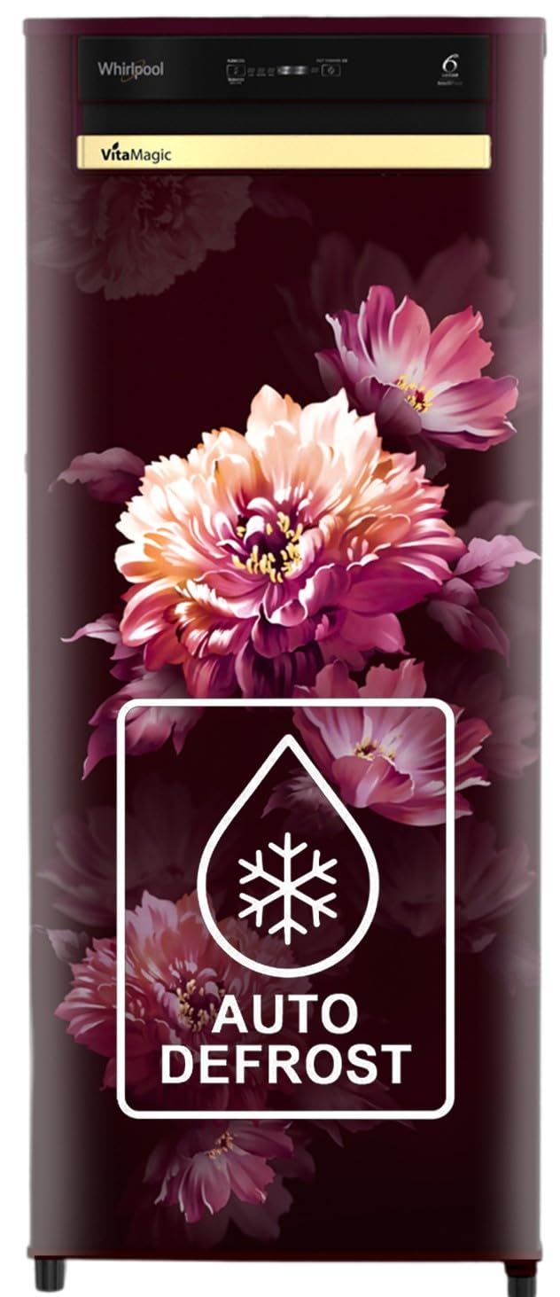Whirlpool 192 L 3 Star Vitamagic PRO Direct-Cool Single Door Refrigerator (215 VMPRO PRM 3S WINE DAFNE-Z,Red, Auto Defrost Technology, 2023 Model) 