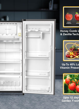 Whirlpool 192 L 3 Star Vitamagic PRO Frost Free Direct-Cool Single Door Refrigerator (215 VMPRO PRM 3S RADIANT STEEL-Z Fridge, Silver, Auto Defrost Technology) 