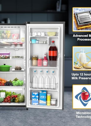 Whirlpool 192 L 3 Star Vitamagic PRO Frost Free Direct-Cool Single Door Refrigerator (215 VMPRO PRM 3S RADIANT STEEL-Z Fridge, Silver, Auto Defrost Technology) 