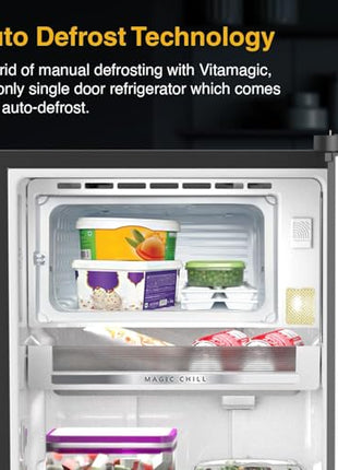 Whirlpool 192 L 3 Star Vitamagic PRO Frost Free Direct-Cool Single Door Refrigerator (215 VMPRO PRM 3S RADIANT STEEL-Z Fridge, Silver, Auto Defrost Technology) 