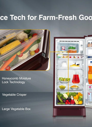 Whirlpool 192 L 4 Star Direct-Cool Single Door Refrigerator with Base Drawer (215 IMPC ROY 4S Wine Mulia-Z) 