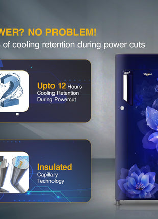 Whirlpool 192 L 4 Star Icemagic Powercool Direct-Cool Single Door Refrigerator (215 IMPC PRM 4S SAPPHIRE MULIA-Z) 