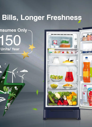 Whirlpool 192 L 4 Star Icemagic Powercool Direct-Cool Single Door Refrigerator with Base Drawer (215 IMPC ROY 4S SAPPHIRE MULIA-Z) 