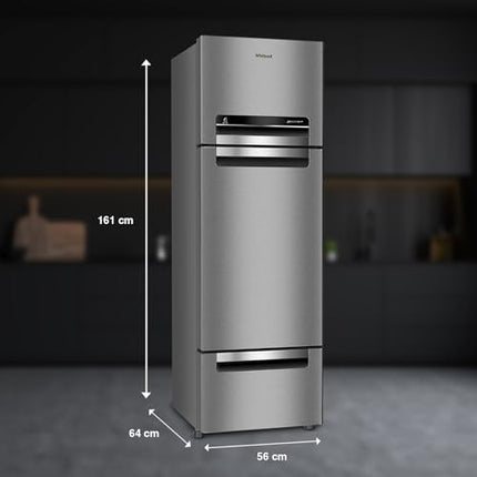 Whirlpool 215 L Frost Free Triple-Door Refrigerator(Fp 223D Protton Roy German Steel(Z) Double Door Refrigerator Space, 2024 Fridge Model) 