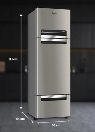 Whirlpool 235 L Frost Free Triple-Door Refrigerator (FP 253D PROTTON ROY RADIANT STEEL(Z) Double Door Refrigerator space, 2024 Model) 