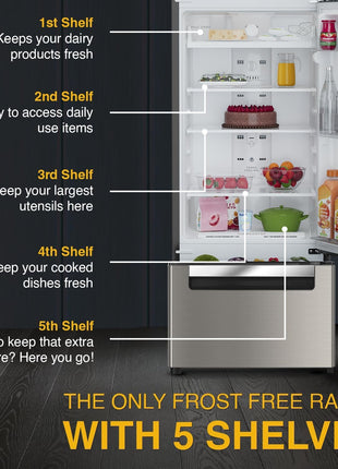Whirlpool 235 L Frost Free Triple-Door Refrigerator (FP 253D PROTTON ROY RADIANT STEEL(Z) Double Door Refrigerator space, 2024 Model) 